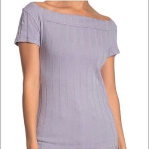 W S Free People Lilac Square Neck Top